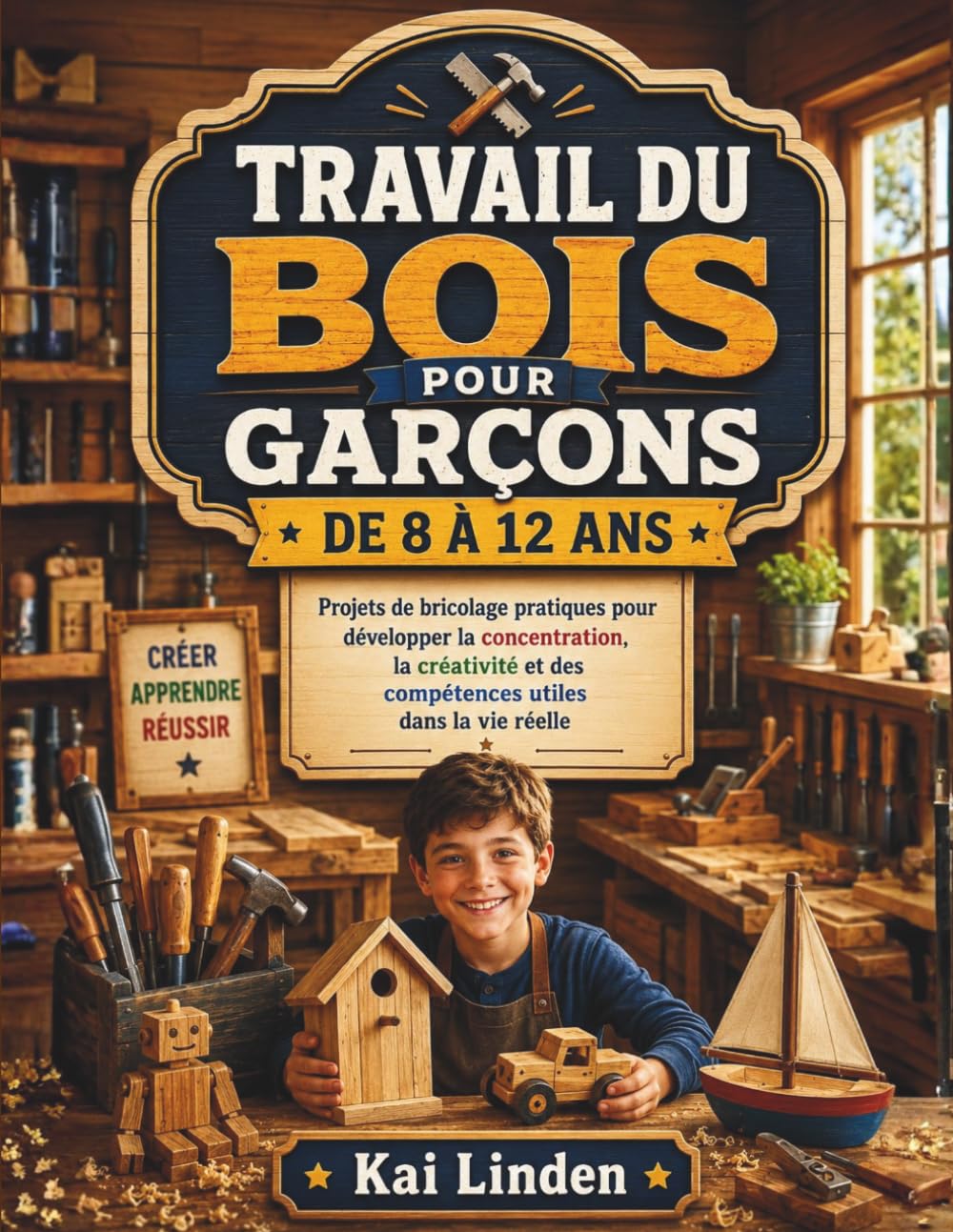 TRAVAIL DU BOIS POUR GARÇONS DE 8 À 12 ANS: Projets de bricolage pratiques pour développer la concentration, la créativité et des compétences utiles dans la vie réelle