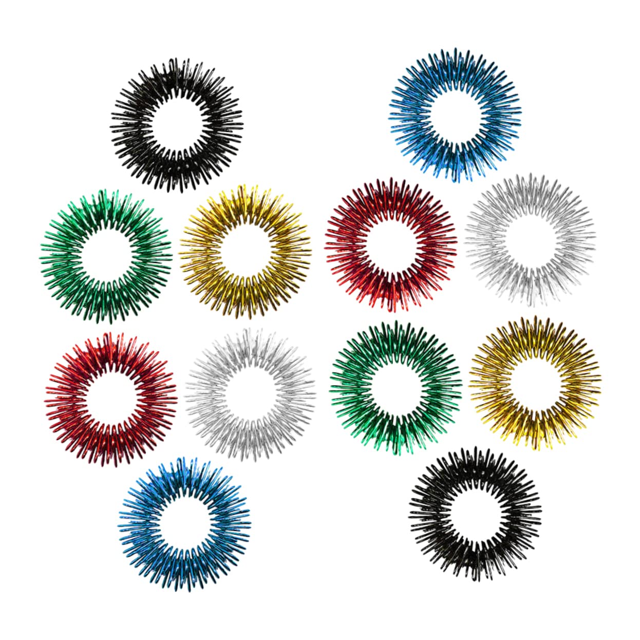 FOMIYES Massage Tool Kit 12 Pack Acupressure Ring Hand Toy Massager for Relief Sensory Fidgets