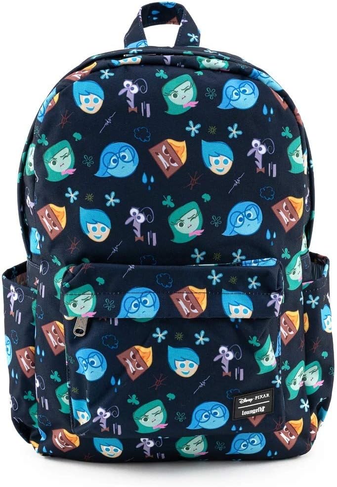 Disney Loungefly Inside Out Emotion Heads All Over Print Nylon Backpack