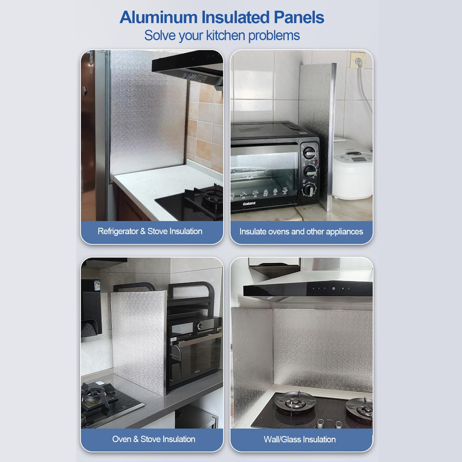 Panneau De Protection Thermique en Aluminium, Résistant À La Chaleur Jusqu'à 200 °C Panneau Ignifuge De Cuisine pour Réfrigérateur, Cuisinière, Four À Micro-Ondes,30x60cm