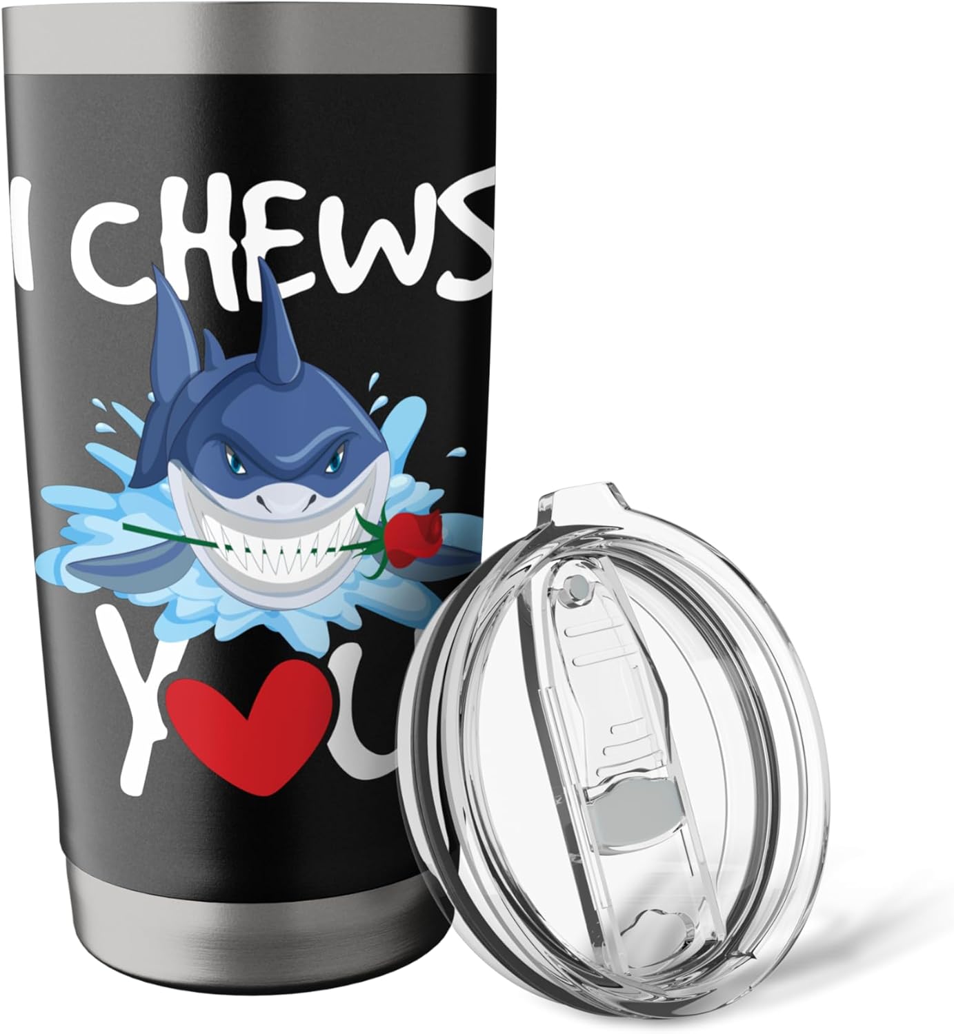 I Chews You - Shark Lovers Wildlife Marine Biologist Science Stainless Steel Insulated Tumbler - Image 5