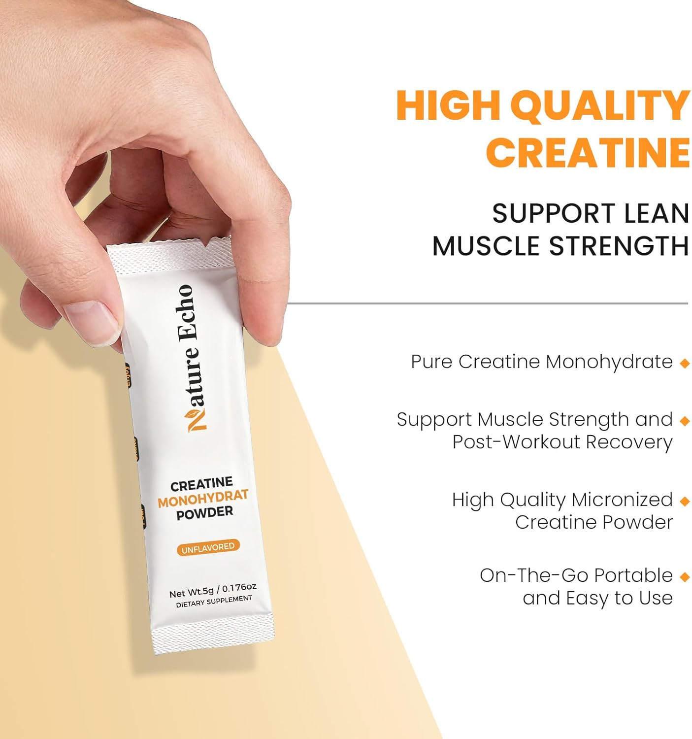 Creatine Monohydrate Micronized Powder - 30 Single-Serve Travel Packs 5g - Clean, Unflavored Creatine for Men & Women to Muscle Growth, Vegan, Gluten-Free, no Sugar