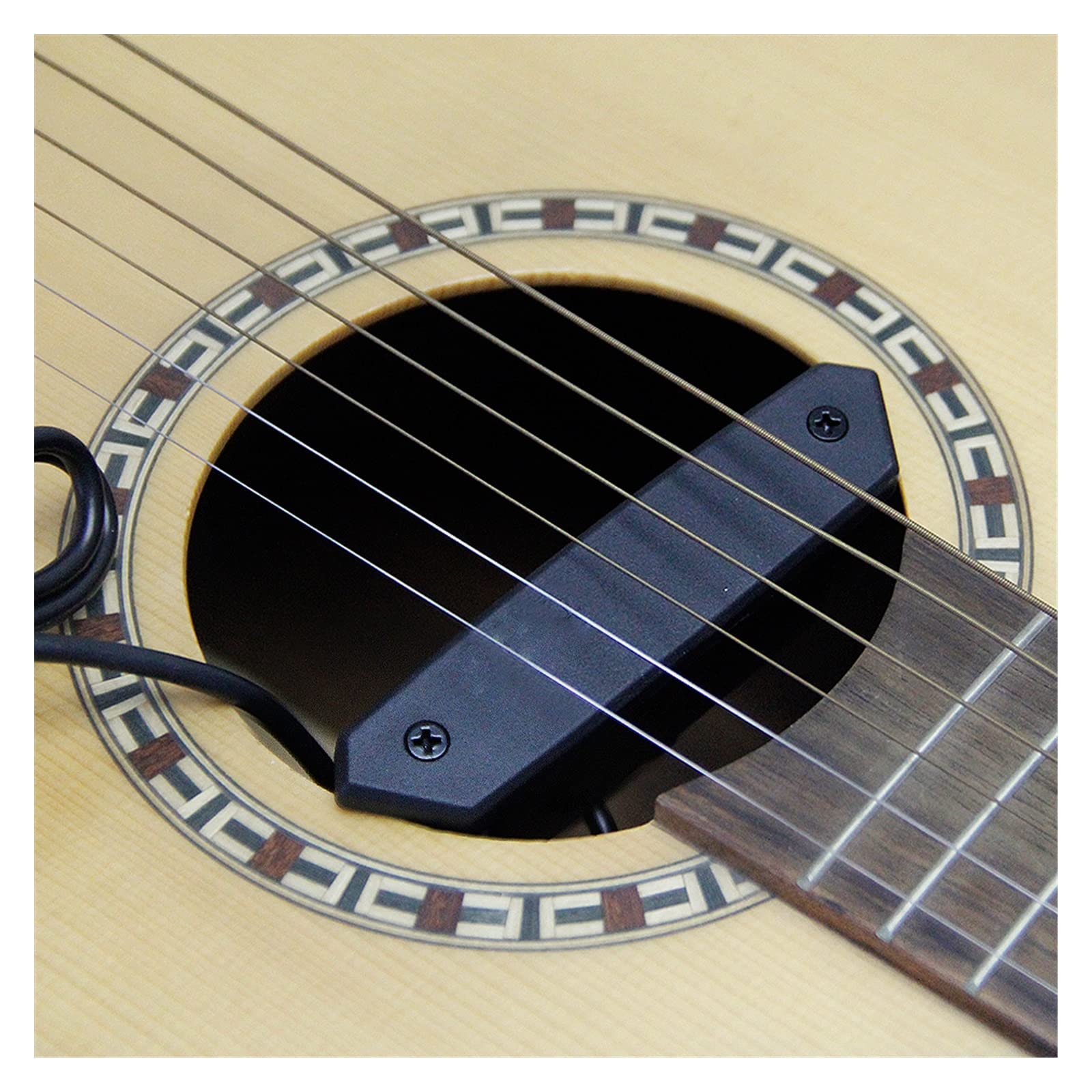 Pastillas de guitarra acústica con sistema de preamplificación piezoeléctrico adecuado para tocar banda y solo para el soporte de púas de guitarra con agujero de sonido