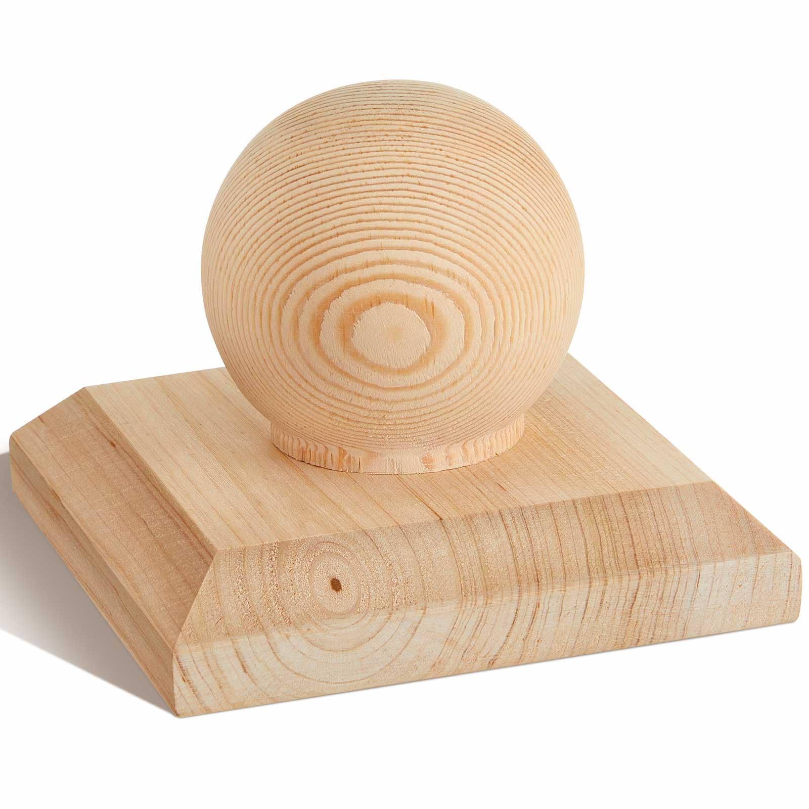 Hosuly 1 Pcs 4" x 4" (Actual 3-5/8") Fence Wood Post Cap with Ball Finial