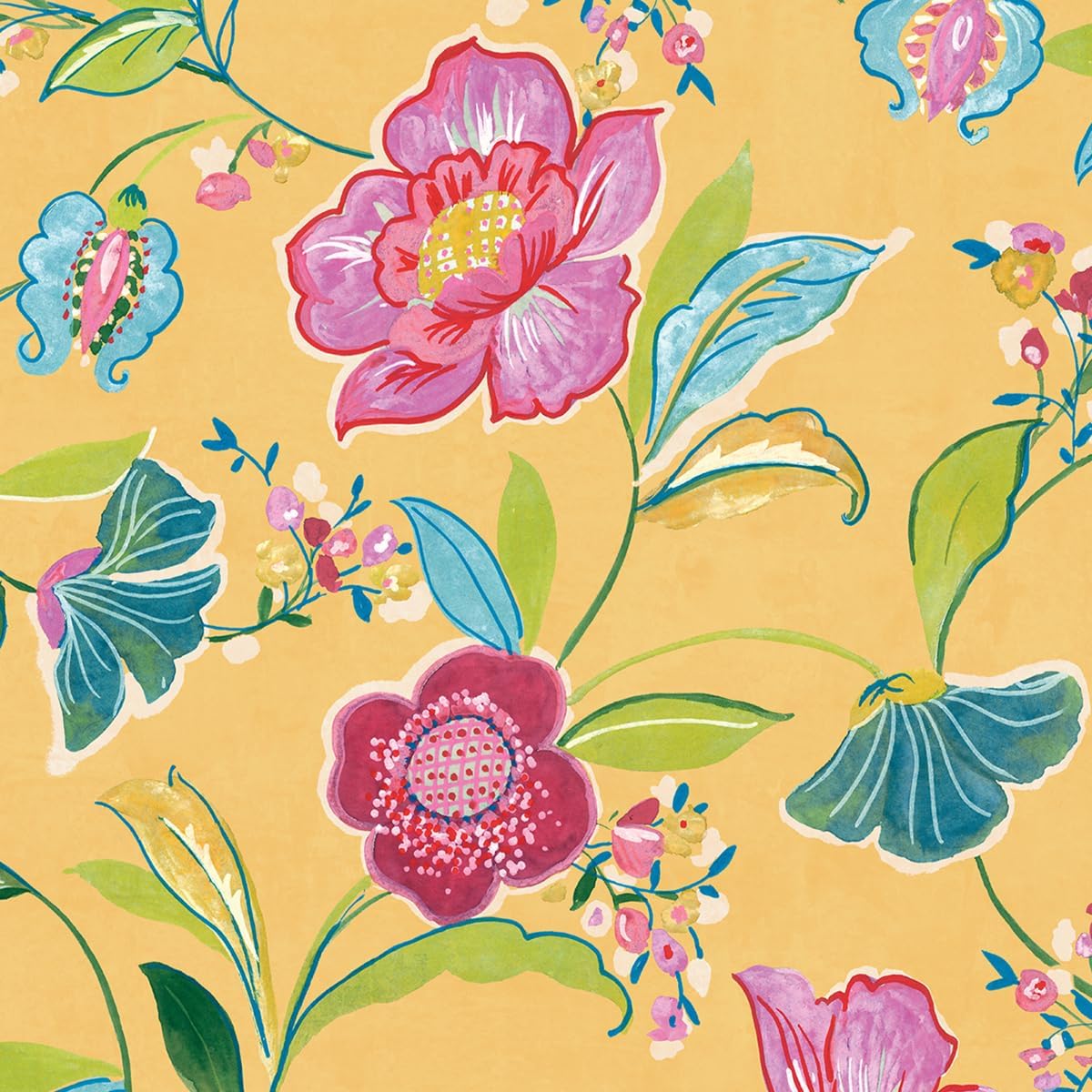 NextWall Painterly Floral Peel and Stick Wallpaper (Cantaloupe)