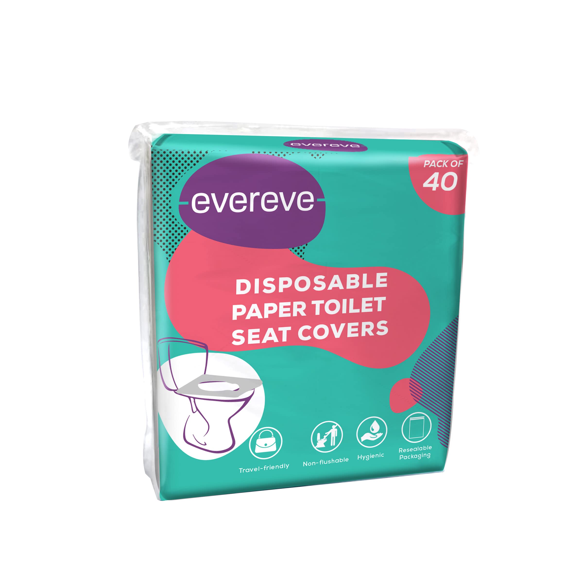 Evereve Disposable Paper Toilet Seat Covers for Women & Men, 40 sheets, No toilet-borne diseases, Water-resistant, Comfortable & hygienic, Easy to carry & use, Eco-friendly, Must for outdoors (B0BPSQNX78) Amazon Price History, Amazon Price Tracker