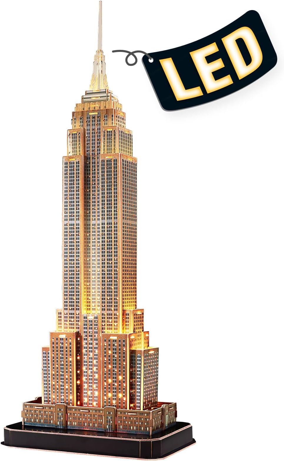 CubicFun LED 3D Puzzles for Adults New York Mansion Model Kits, Home Decor Toys for Adults and Children, Puzzles Gifts for Adults and Children Toys