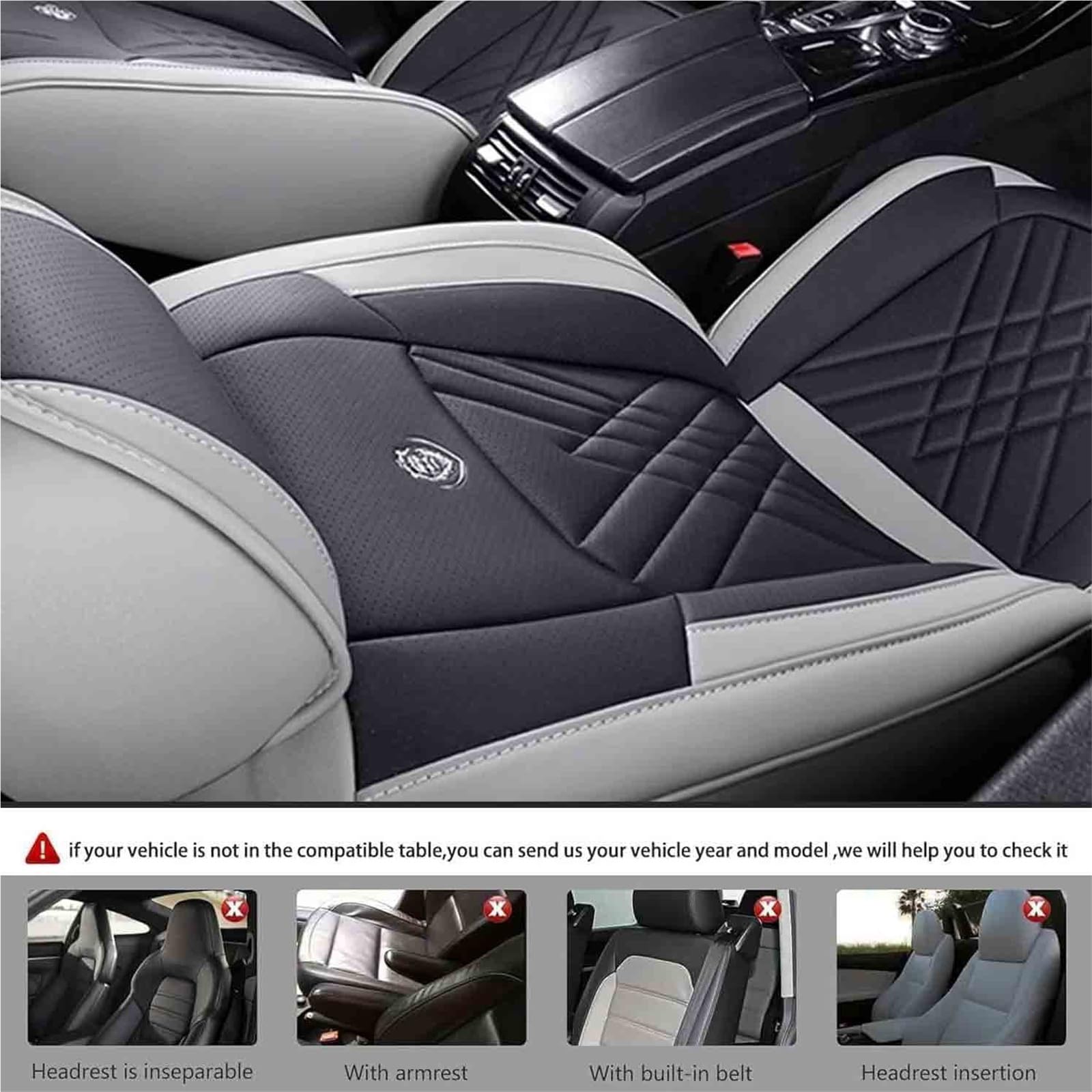 Housse De Siège Voiture pour Ford Transit Custom I 2012-2026, Imperméables Cuir Respirant Protection Siege Cuir, 5 Seats Full Set Standard(Greyish Black)