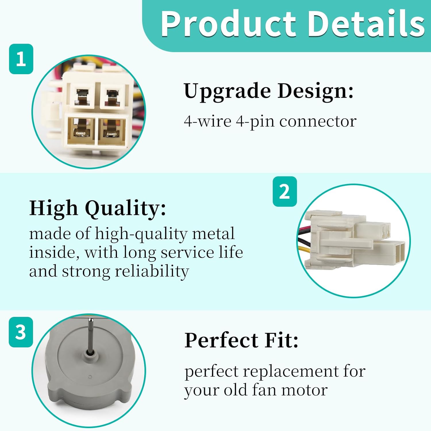 EAU63923603 ODM-001F-4C Refrigerator Condenser/Evaporator Fan Motor,Ice Maker Blower Double Door Fan DC Motor for LG Ken-More Refrigerator EAU65058305, AP6317197, PS12383671, EAP12383671,PD00045140.