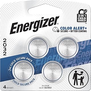 Energizer 2032 Batteries, Lithium CR2032 Watch Battery, 4 Count
