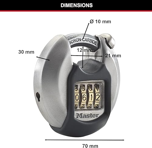 Miniatura 5 de Master Lock M40EURDNUM Excell - Candado de disco de alta seguridad combinación acero inoxidable exterior M40EURDNUM-Mejor utilizado para unidades de