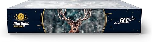 Miniatura 7 de Noble Deer in Winter Snow Forest - Rompecabezas prémium de 500 piezas para adultos