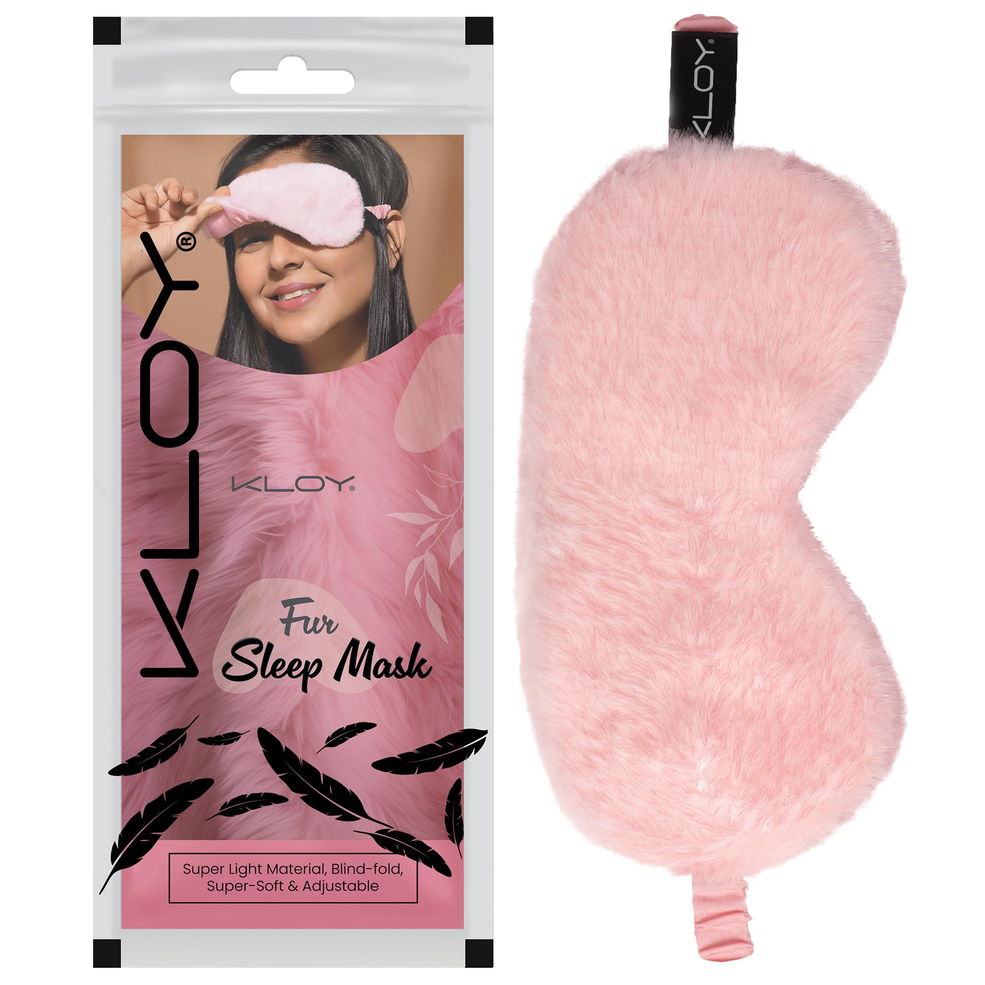 KLOY Sleep Eye Mask with Super Smooth And Adjustable Strap- Super Soft & Cozy, Blindfold and Travelling (Fur Pink) (B0CW666HCN) Amazon Price History, Amazon Price Tracker