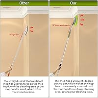 Vista 4 de Limpiador de Pared, Trapeador de Pared de Máximo 66'' con Mango Largo, Trapeador de Polvo para Techo con Poste de Extensión de Codo Ahorrador