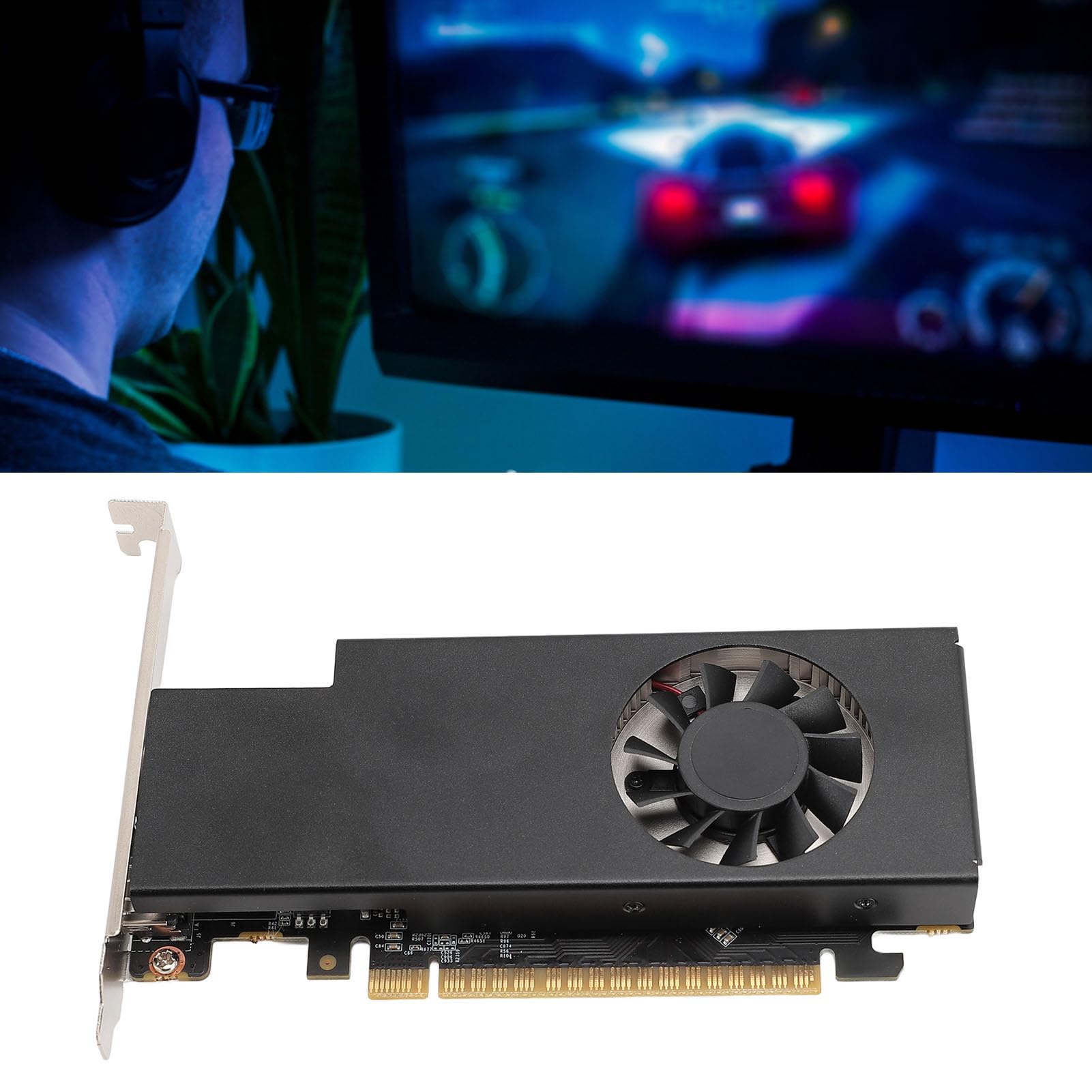 Scheda Grafica 4G 128 Bit con Ventola di Raffreddamento, Memoria Video GDDR5, Uscita DVI, per PC da Gioco ITX, Multimedia HD