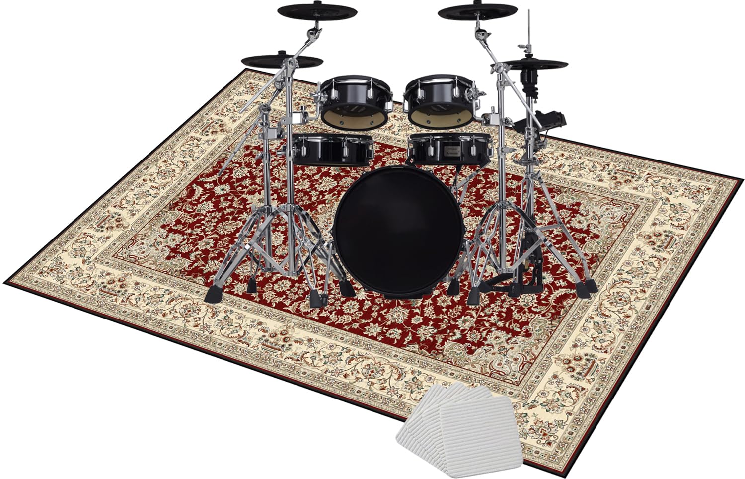 180 x 140 cm Maty na baterie antywibracyjne, mata na baterie elektroniczne, antypoślizgowa mata bębna, dźwiękoszczelna mata do bębna i innych instrumentów muzycznych