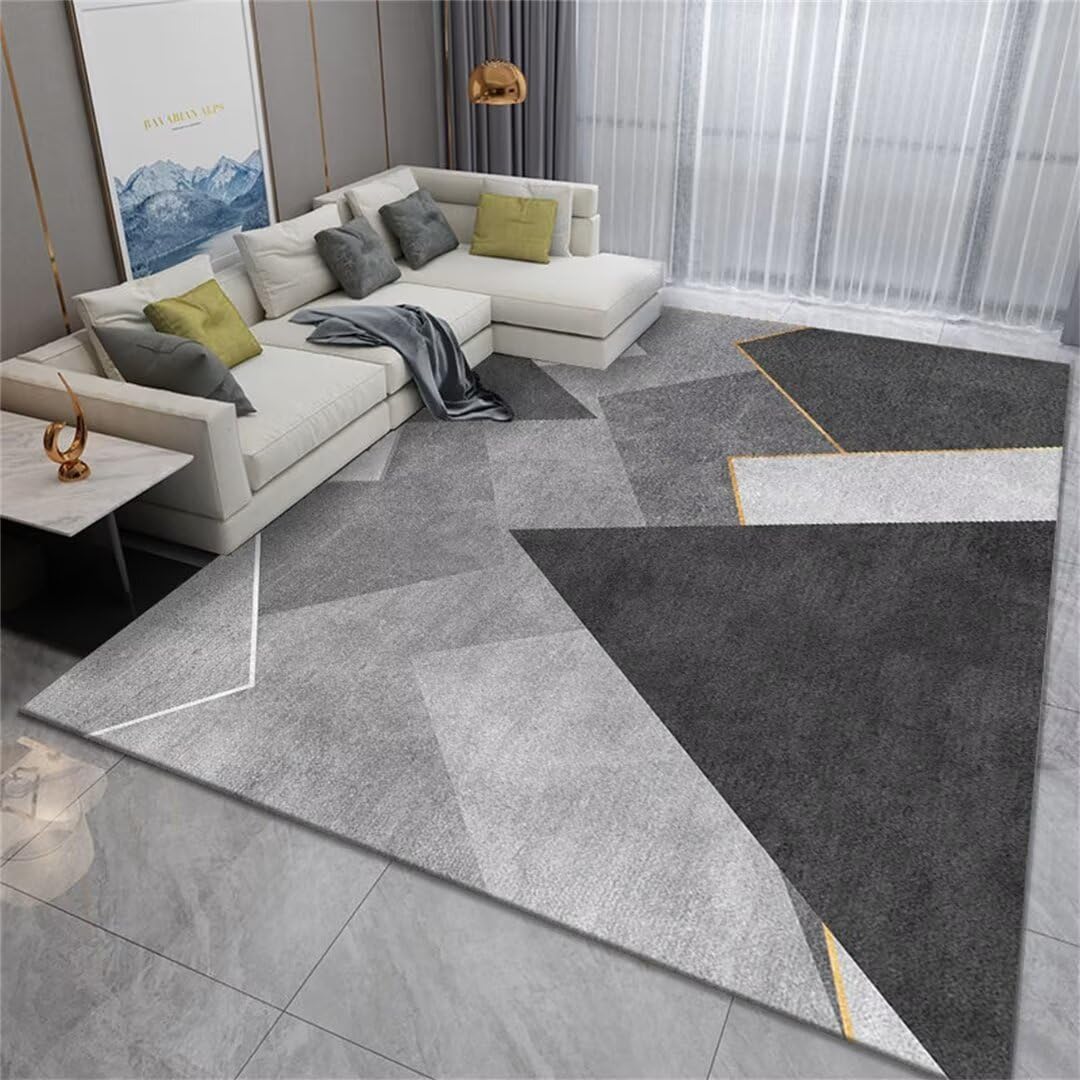 Tapis de canapé moderne gris au design géométrique raffiné
