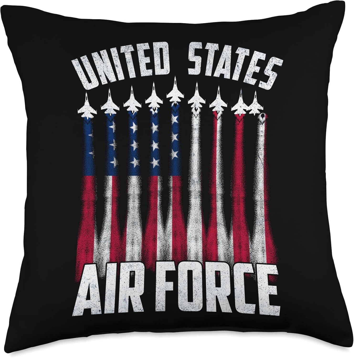 USA Flag Patriotic 4th of July Mens United States Air Force Throw Pillow