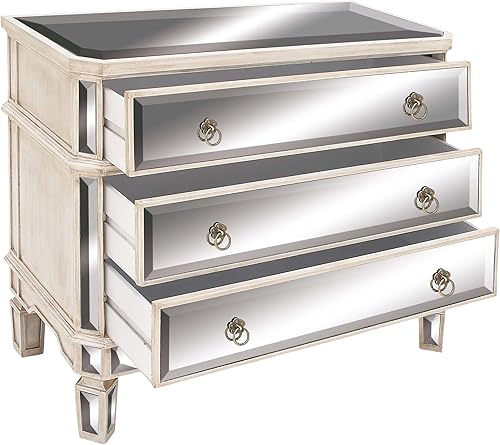 Miniatura 25 de Deco 79 Mesa decorativa de madera con espejo de 1 estante, 18 x 14 x 27 pulgadas, beige Beige,Crema,Plata,https://www.amazon.com/dp/undefined