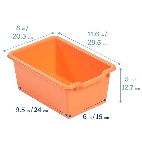 Miniatura 2 de ECR4Kids Cubo de almacenamiento frontal con cucharada, organización multiusos, naranja, 30 piezas
