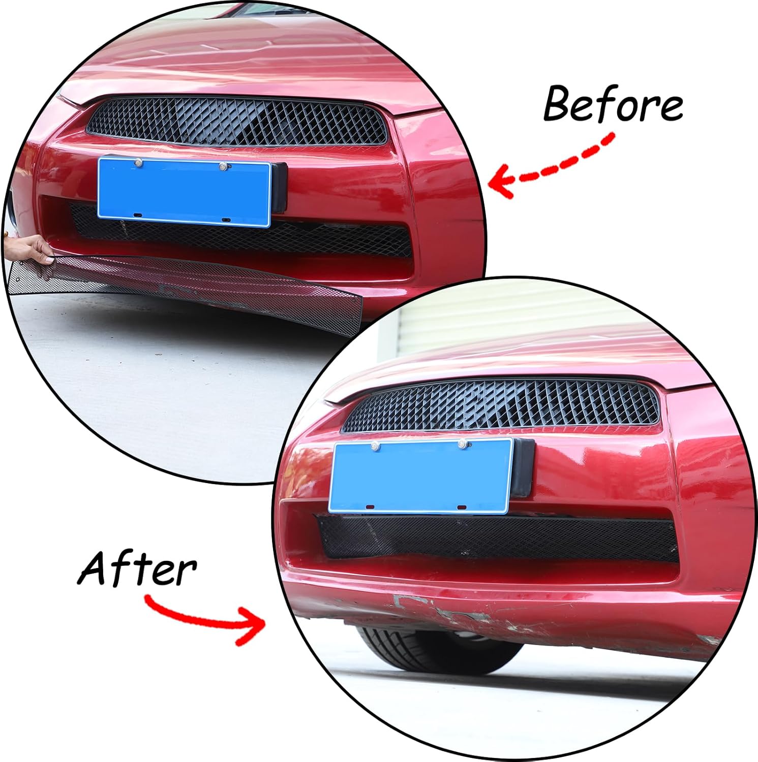 for Mitsubishi Eclipse 2006-2011 Front Grill Mesh Inserts Trim Stainless Steel Grille Guard Protector (Lower Grill-Black)