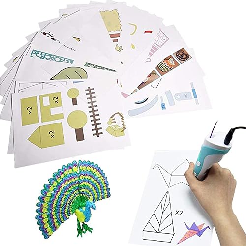 Moldes de dibujo para impresora 3D, plantillas de papel para impresión 3D, plantilla de graffiti de pintura de papel de impresión para bolígrafo 3D,