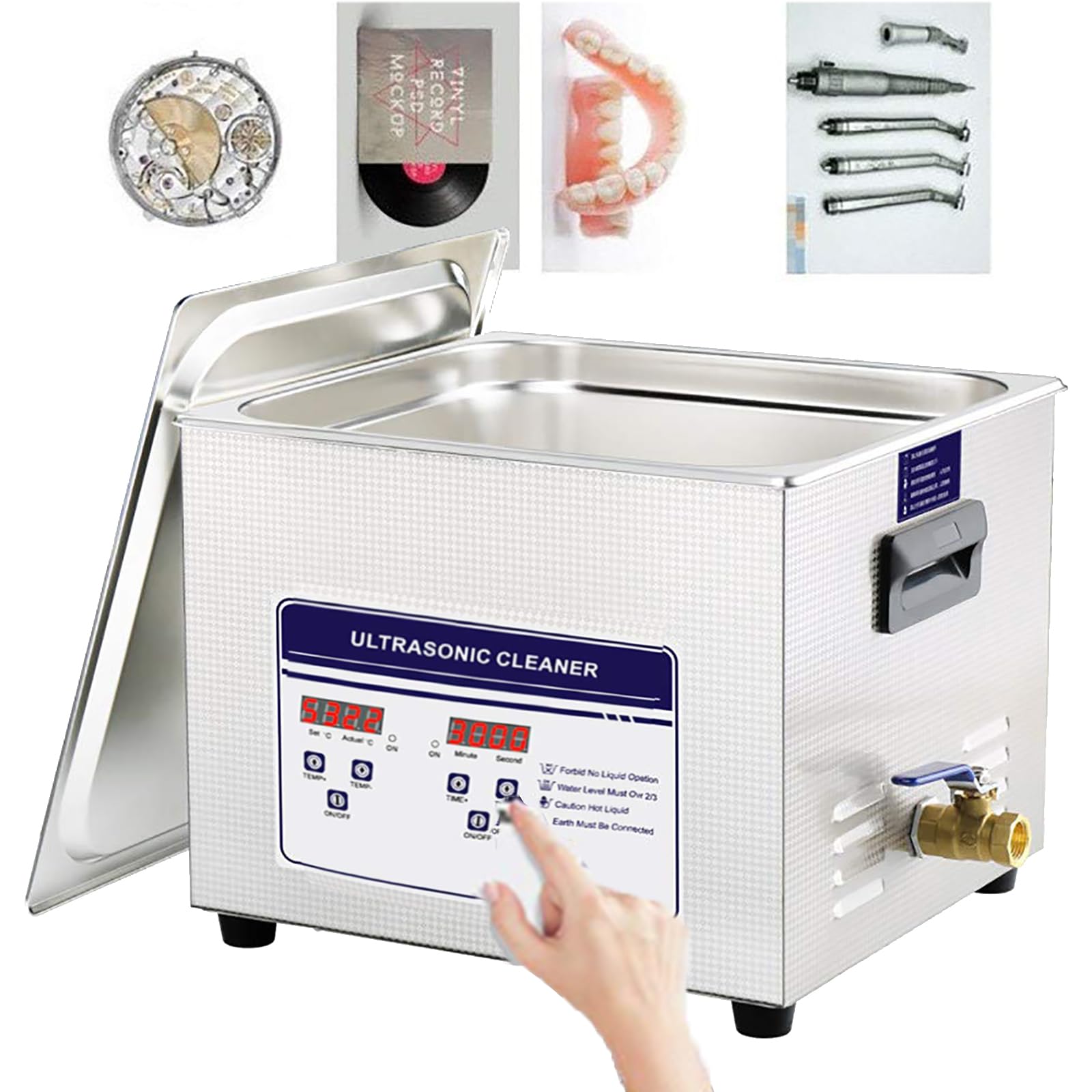 Nettoyeur à ultrasons de laboratoire 10 L avec écran numérique tactile