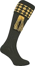 JACK PYKE Harlequin Shooting Socks with Garters 8 to 11 UK