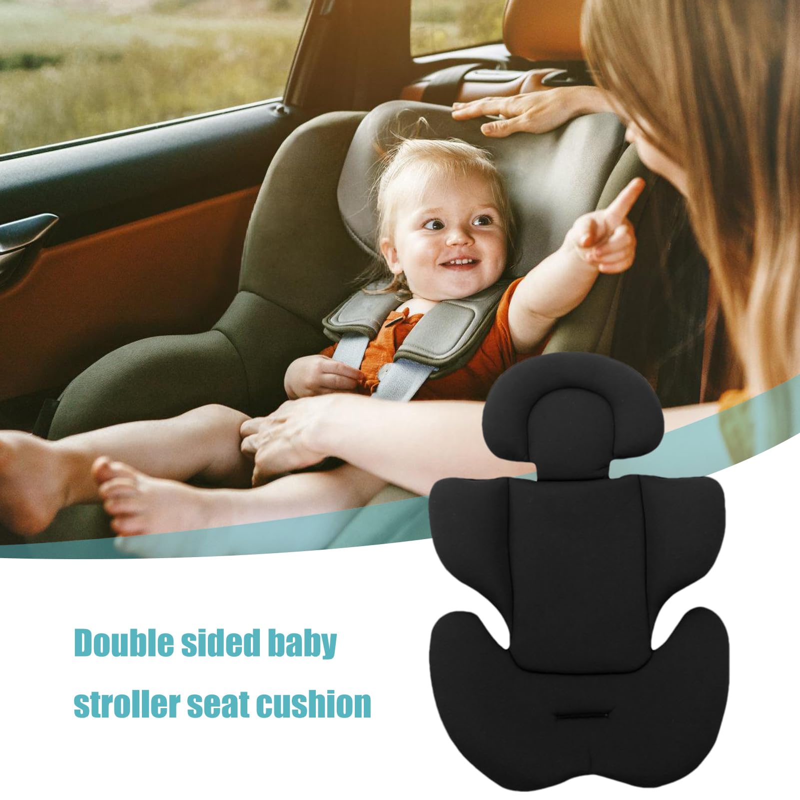 Coussin De Siège D'auto pour Bébé, Réducteur De Siège pour Nouveaunés, Appui-tête Réglable pour Le Corps du Nourrisson, Coussin De Soutien De La Tête Et du Cou