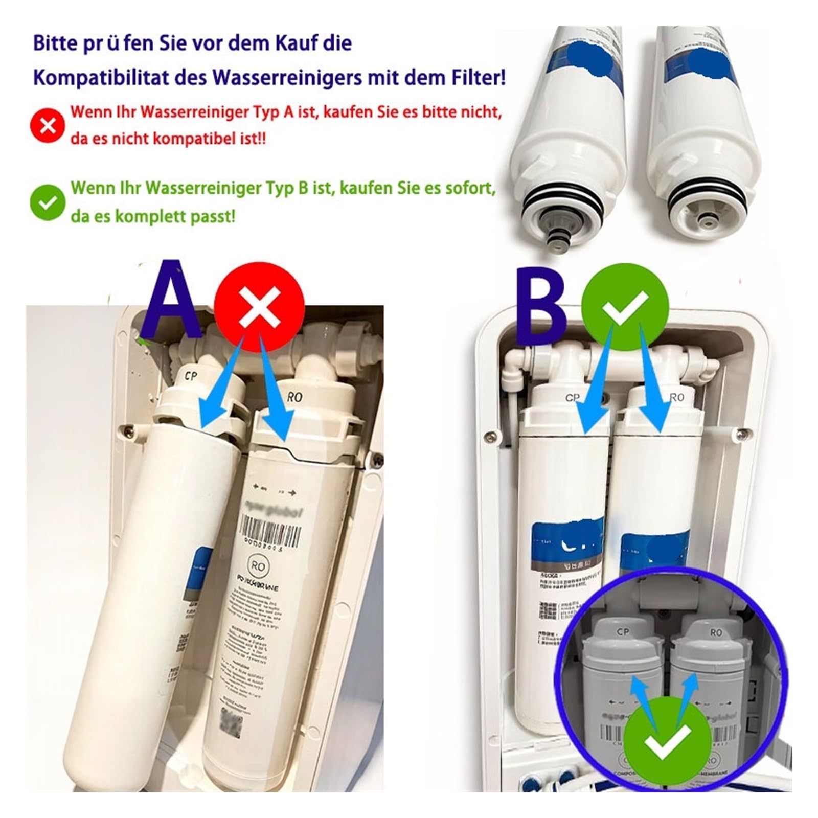 Filtro purificador de agua, Compatible con Aqua Global, | Compatible con elemento filtrante MINI,TOUCH/FLEXIBLE TOUCH 1 juego PP+sinterizado +RO+ACF