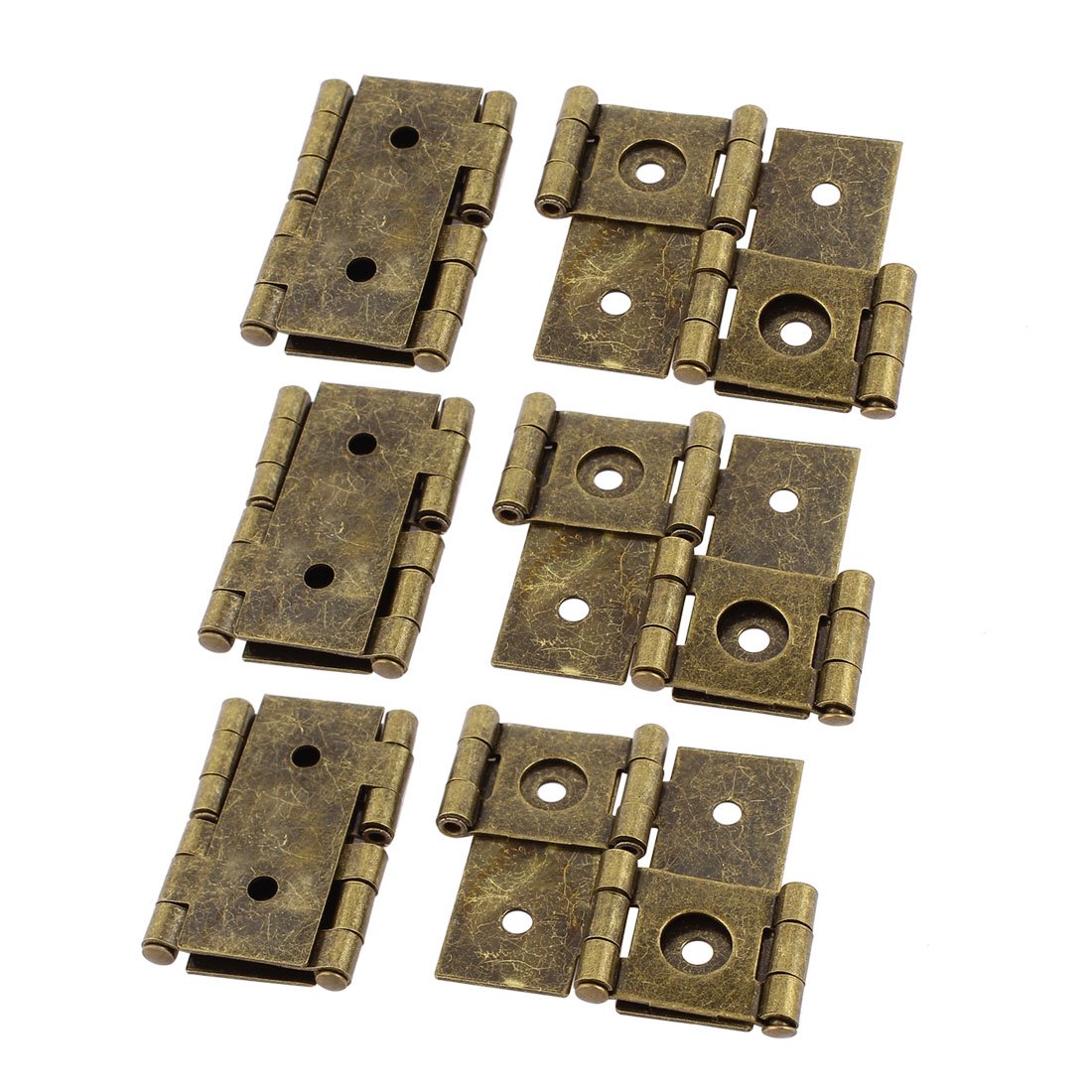uxcell a16090600ux0027 46mmx54mm Retro Style Double Acting Folding Screen Hinge Bronze Tone 6pcs (Pack of 6)