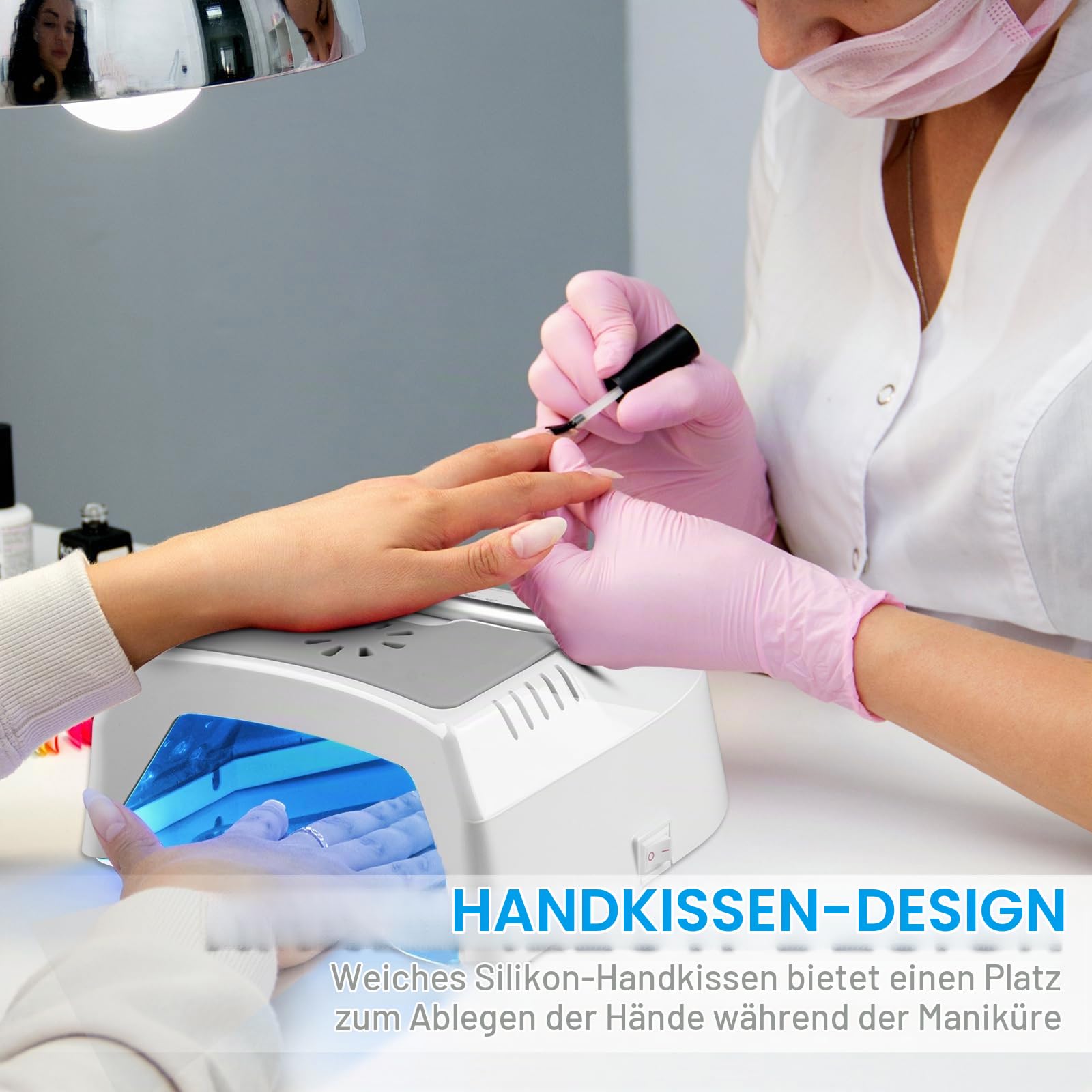 AZ GOGO Professionelle UV-Lampe für Gelnägel, 72W LED-Nagellampe mit Ventilator, LCD-Display, 3 Timern & Auto-Sensor, UV-Nagellampe für Zuhause und Nagelstudio