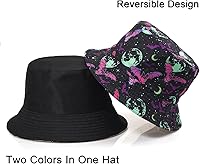 Vista 28 de Halloween Bucket Hat Beach Sun Hat Funny Fishing Hat for Women, Reversible Double-Side Wear
