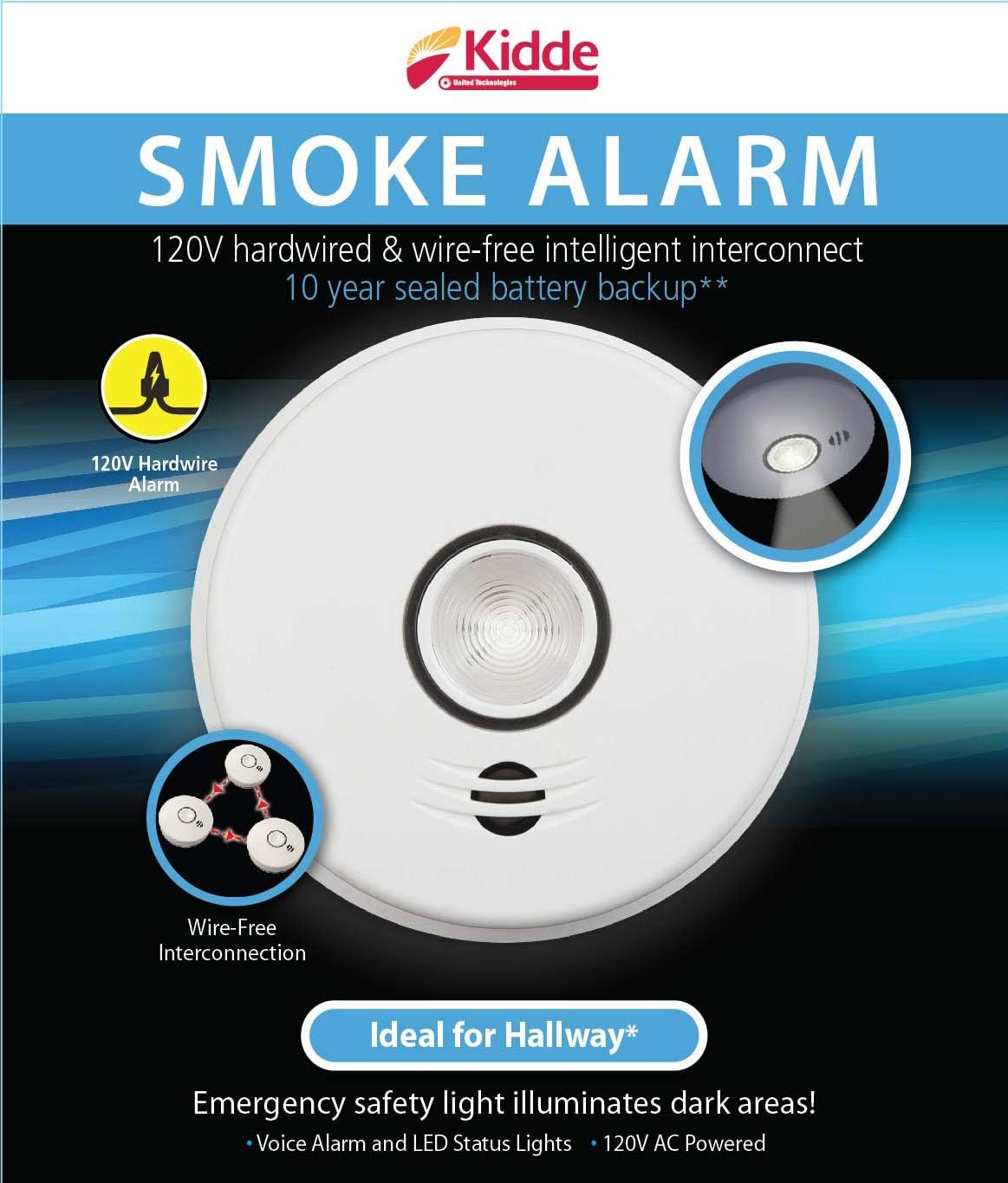 70% Off Everything Kidde Smoke Detector, Hardwired with Battery Backup & Voice Alert, Smoke Alarm