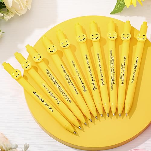 Vista 36 de Fuutreo 50 unidades de regalos de agradecimiento a los empleados, bolígrafos inspiradores, citas motivacionales, bolígrafos con cara sonriente