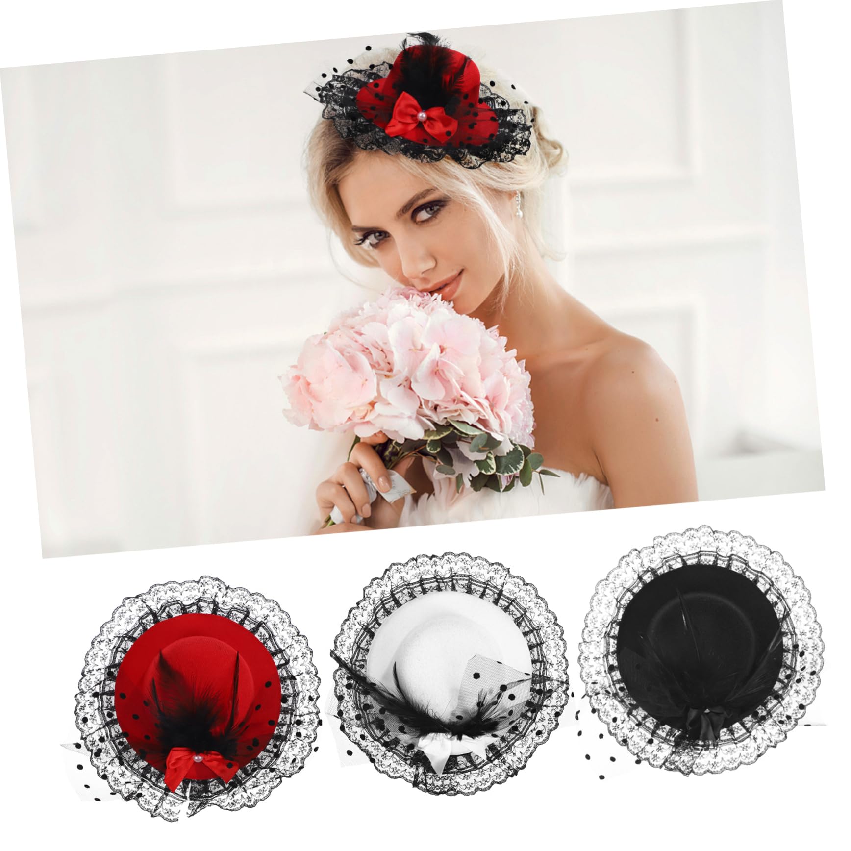 LIFKOME 12 Piezas Sombrero De Copa Fascinator Bonnet Sombrero De Sombrero De Fiesta De Té Sombrero Fascinator De Boda Mujeres Fascinator Novia Fascinator Sombreros Para Eventos