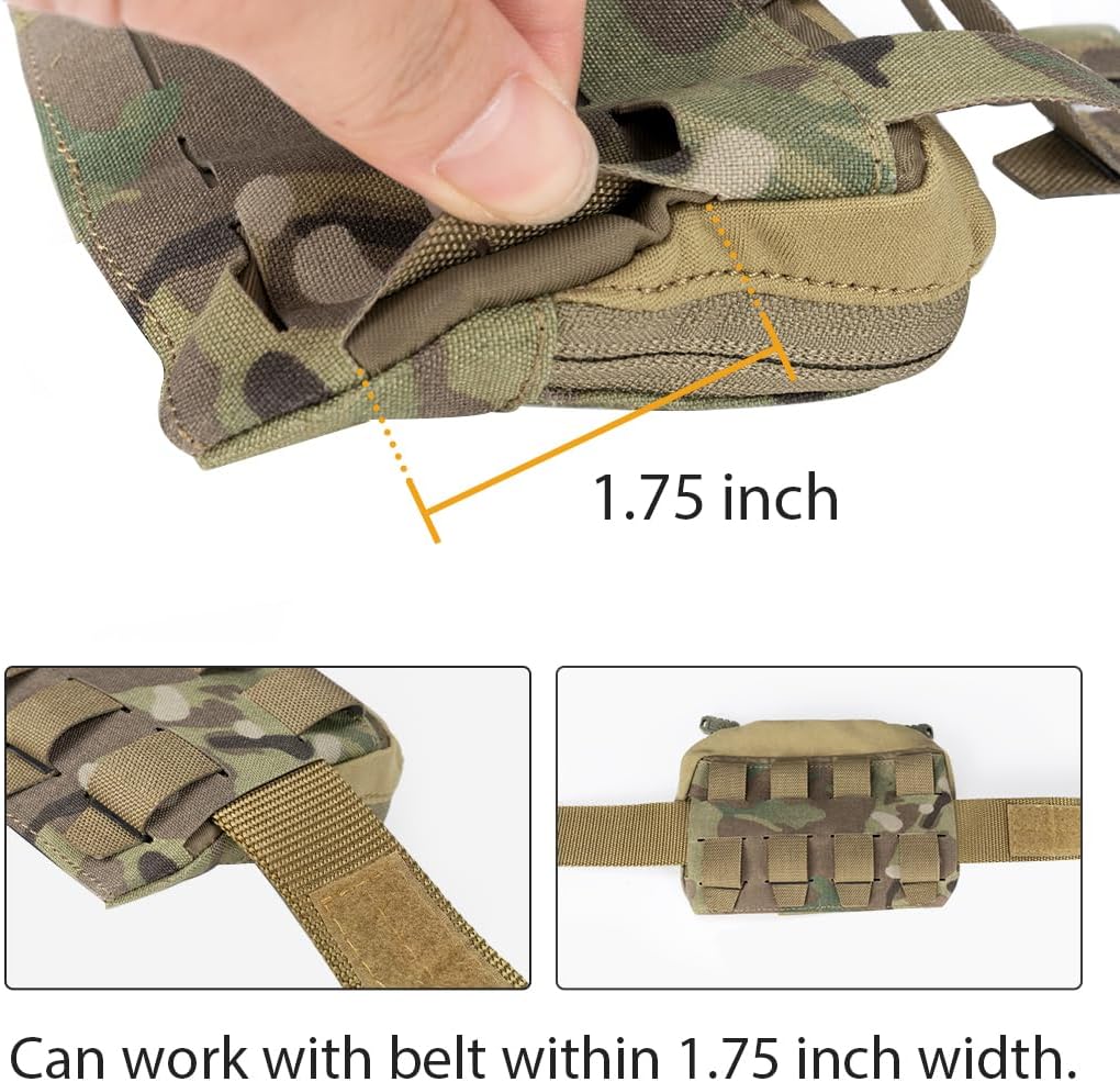 Tactical MOLLE Admin Panel Pouch Small Chest Pouch for Tactical Bag JPC2.0 AVS CPC with MOLLE System 500D Nylon