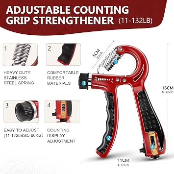 13 PCS Grip Strength Trainer Kit,Forearm and Hand Gripper Strengthener