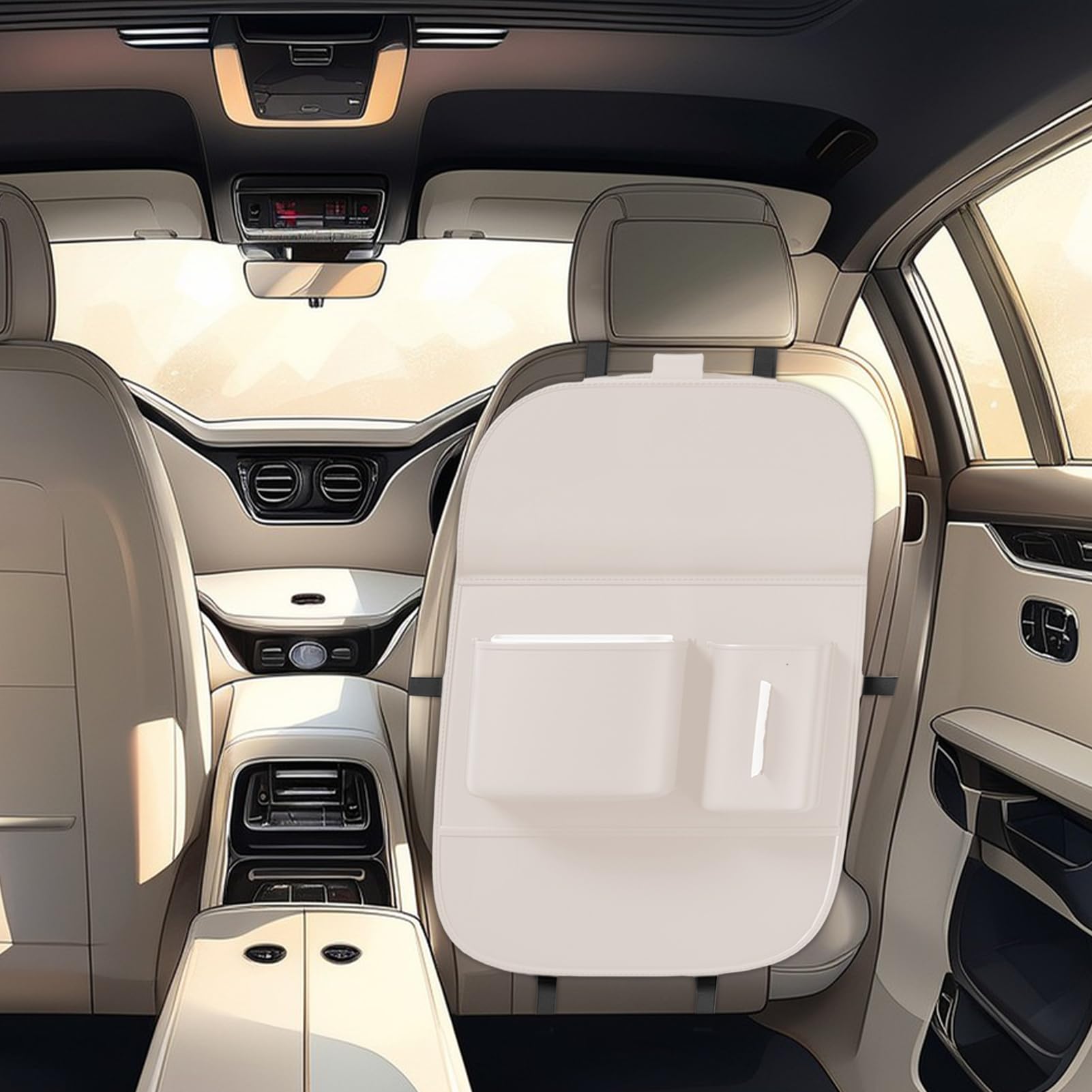 Organizzatore per Sedile Posteriore Auto Portafazzoletti in Pelle PU per | Organizzatore Multifunzionale Per Schienale Auto per Furgone Camion SUV Veicolo Bambini Viaggio Strada