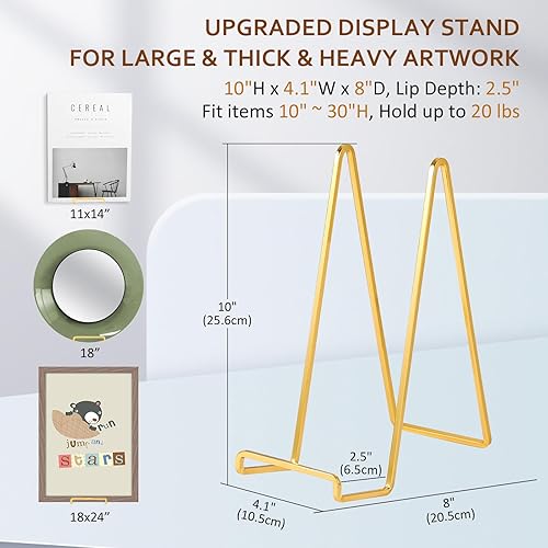 Miniatura 2 de Soporte de exhibición de caballete para platos, soporte de placa de metal de 10 pulgadas para exhibición, soporte de fotos de mesa, caballetes de