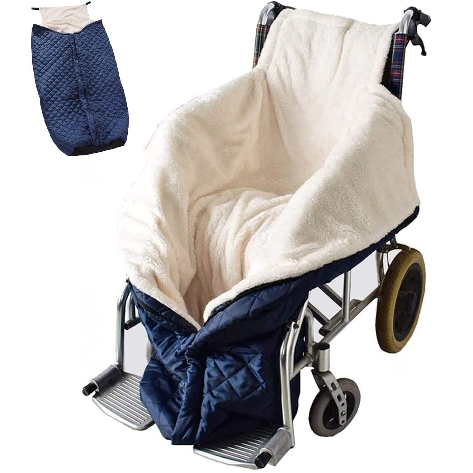 Saco para Silla de Ruedas con Forro Polar 100% Funda acogedora para Silla de Ruedas con Forro Polar Accesorio Universal para Silla de Ruedas para la Parte Inferior del c