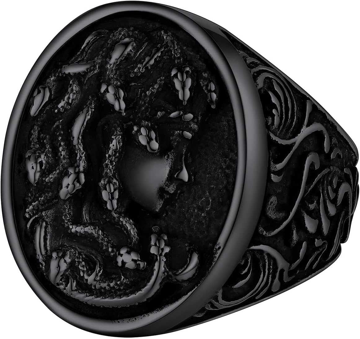FaithHeartFaithHeart Medusa Rings, Greek Mythology Medusa Snake Gorgon Ring, Stainless Steel Medusa Head Rings for Men Women Customizable, Delicate Packaging