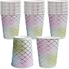 Gliter Mermaid Party Cups Gradient Color Paper Mermaid Scales Cups Undersea Themed Beverage Cup Mermaids Birthday Party Decor 30