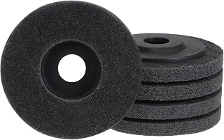 5pcs Nylon Fiber Polishing Wheel 4.5" x 7/8" Abrasive Wheels Sanding Buffing Disc 320 Grit 7P Non Woven Abrasive Flap disc Grinding Polishing Wheel for Angle Grinders, Gray