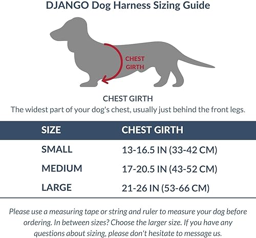 Miniatura 5 de DJANGO Arnés para perro Adventure - Arnés de neopreno cómodo, duradero y reflectante para aventuras al aire libre y uso diario, diseño ajustable con