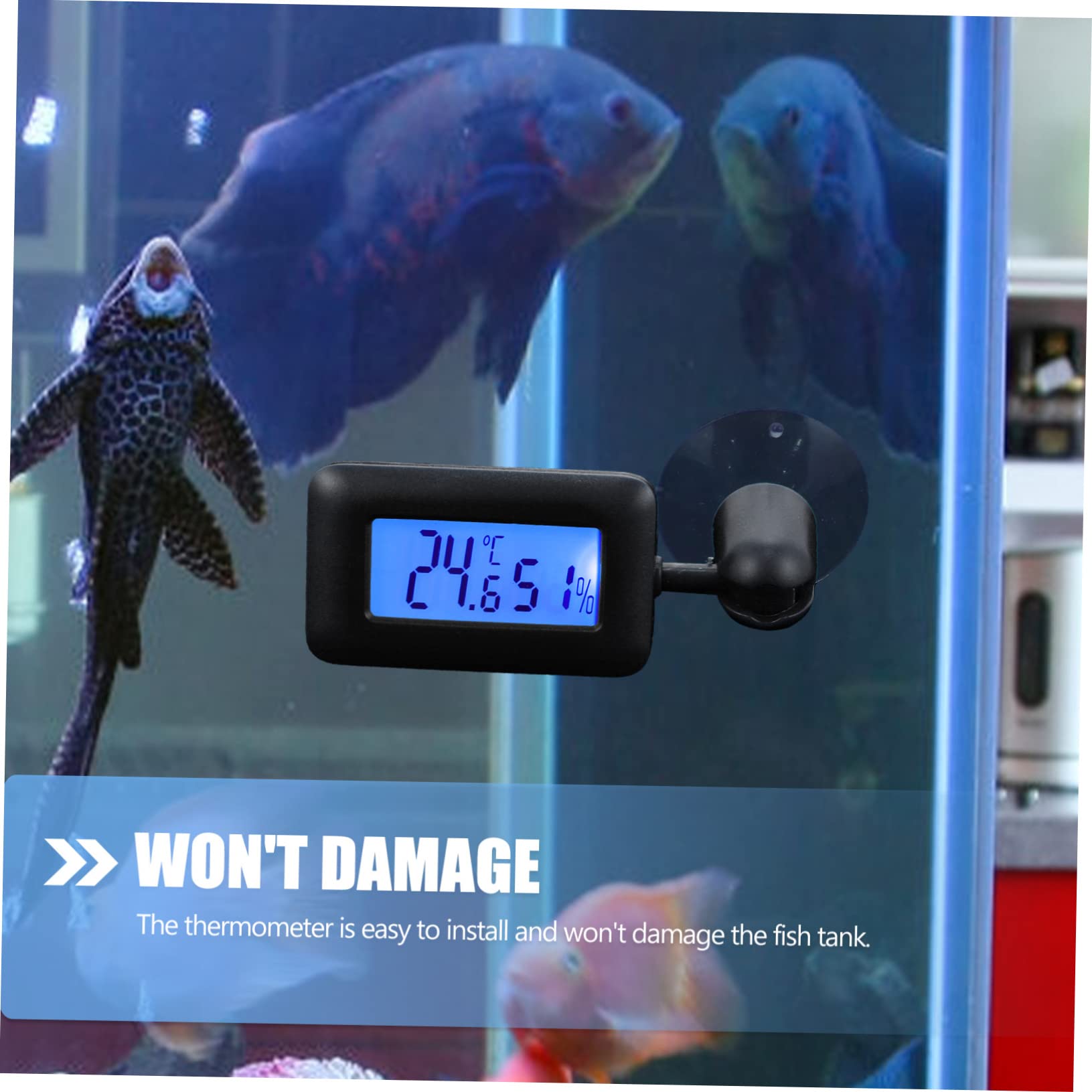 Milisten 4stücke Reptilien Thermometer Digital Mit Rotation Hygrometer Und Großer Saugnapf Für Terrarien Und Aquarien Präzise Temperatur Und Luftfeuchtigkeitsmessung Für
