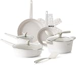 THE Rock SOHO 15Pcs Cookware Set – Pots and Pans Set Non Stick with Rock.TEC – Compact for Urban Kitchens, Nothing Sticks, Never Warps, Lasts Longer, Induction & Dishwasher Safe, Black