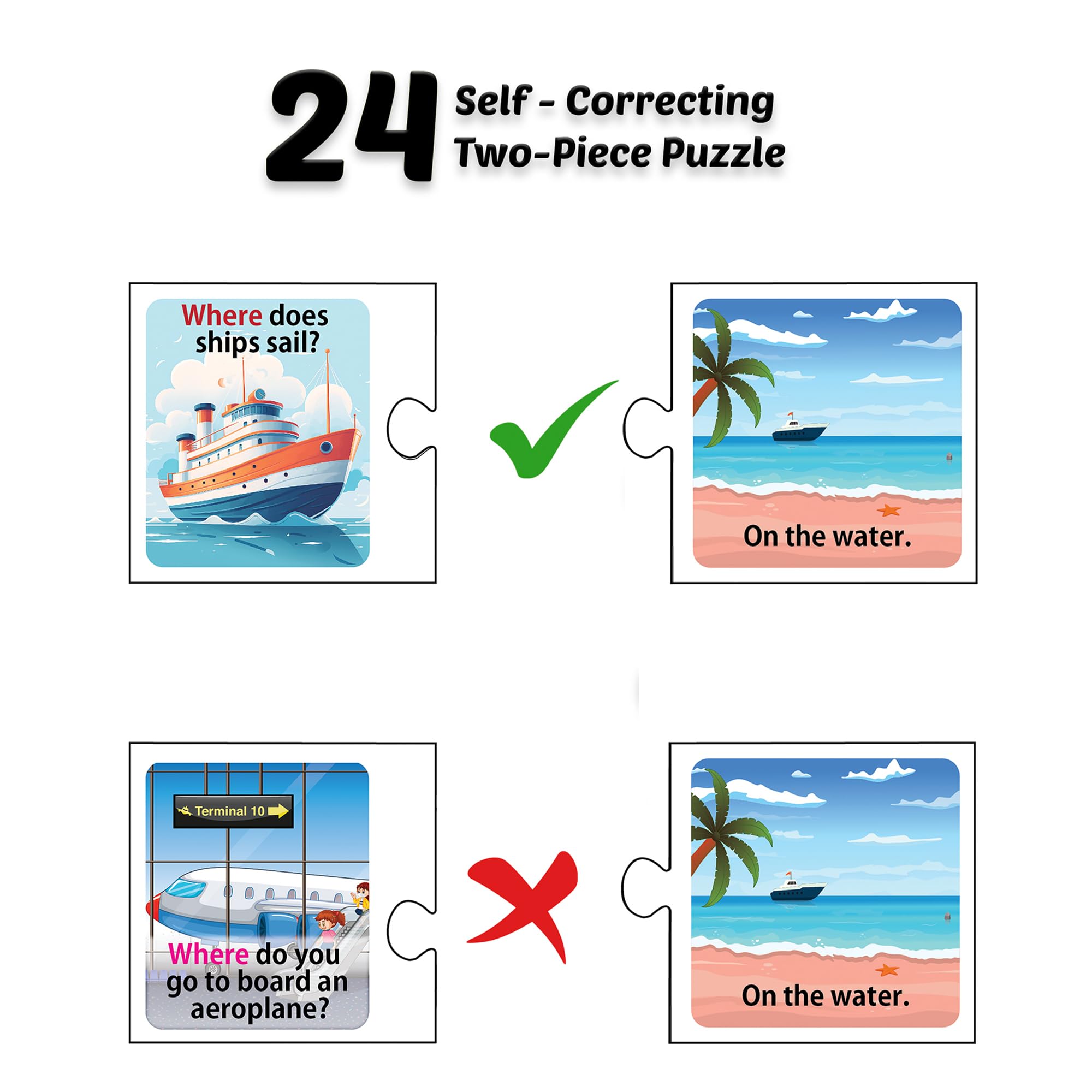 BOOKFORD Let’s Discover Together Where Pair Matching Jigsaw Puzzle, 48 Pieces (24 Pairs) | Daily Objects | Self-Connecting 2-Piece Cards | Educational Puzzle for Kids Ages 4+ - Image 4 thumbnail