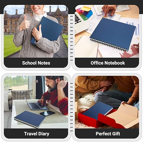 Miniatura 7 de EUSOAR Cuaderno de 5 materias con rayas universitarias, 3 blocs de escritura en espiral A4 de 11 pulgadas x 8-12, tapa dura gruesa, 100GSM, 120