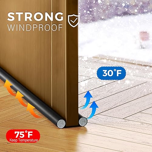 Miniatura 6 de Tope de corrientes de aire para puerta, bloqueador de ruido debajo de la puerta, sellador a prueba de aire de luz de sonido para parte inferior de